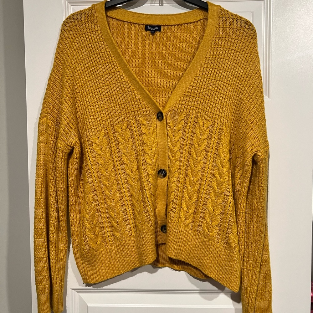 Splendid Mustard Yellow Knit Sweater Size Medium